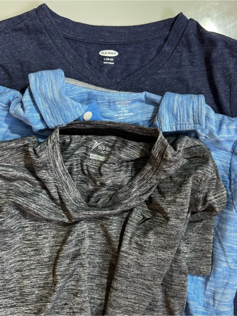 Old Navy Boys Blue Heather Polo & Mixed Shorts Set